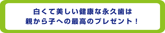 白くて美しい健康な永久歯は親から子への最高のプレゼント！